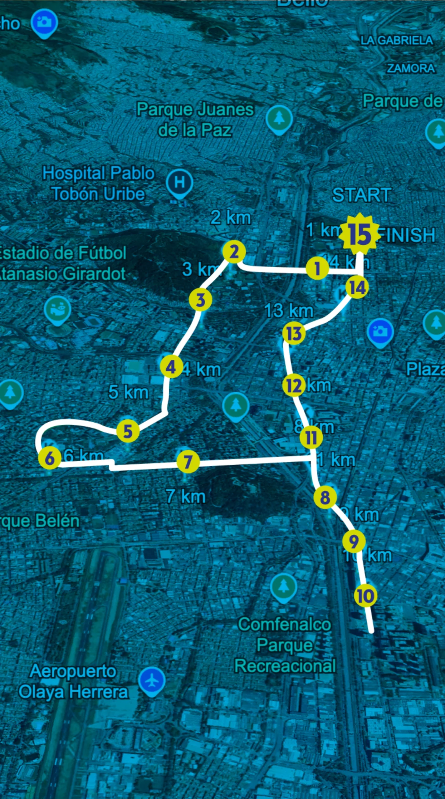 Recorrido 15K Cristal Run Fest