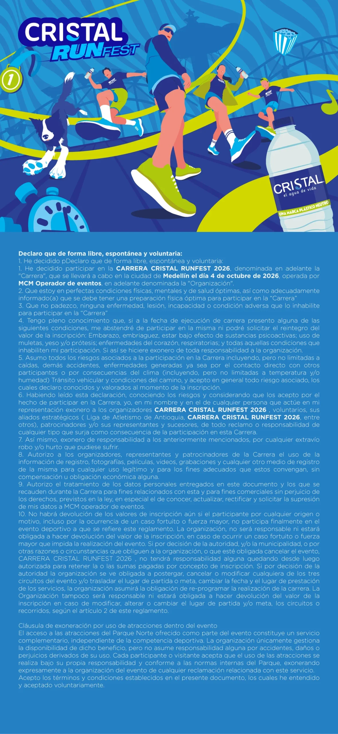Declaración Cristal Run Fest