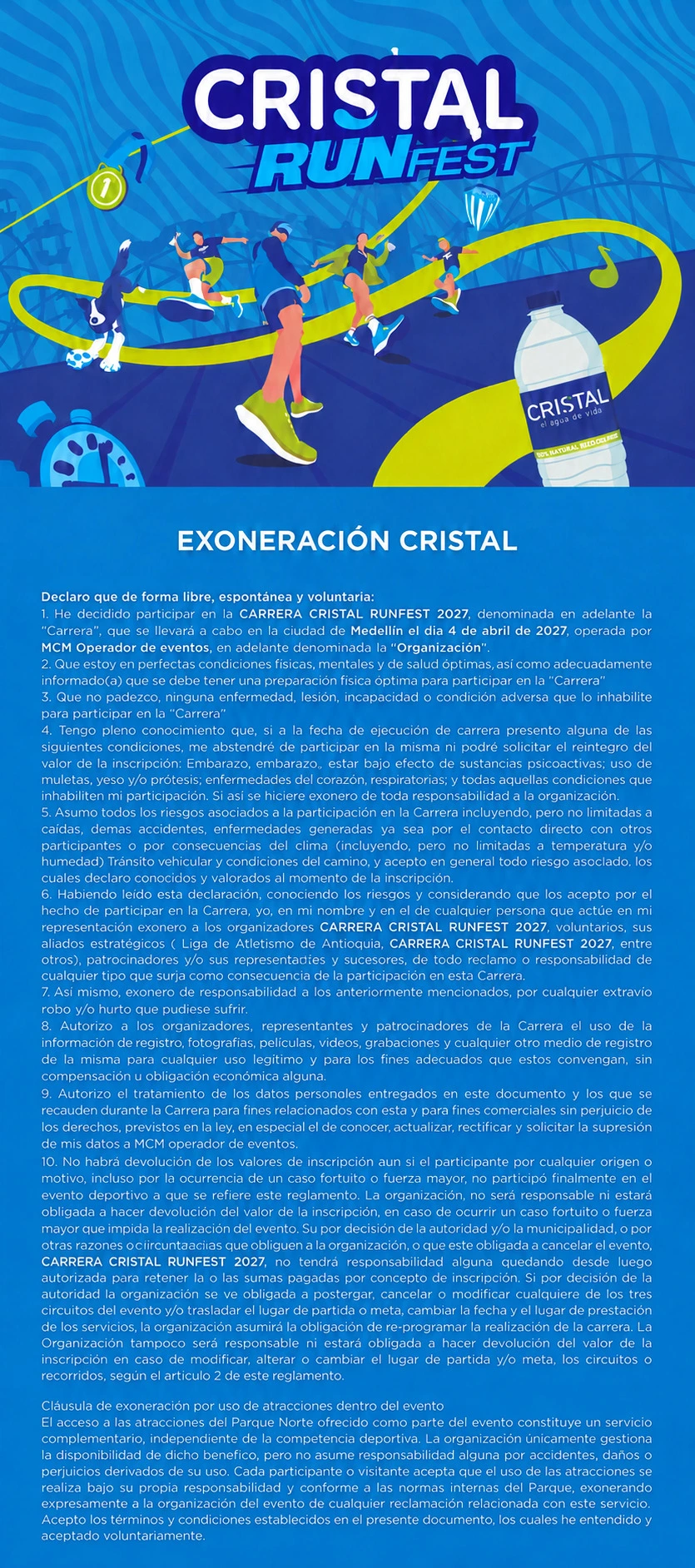 Declaración Cristal Run Fest